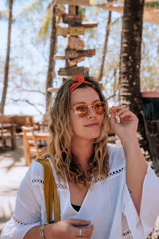 Bandeau à torsader orange GIBOU. Montreal designer boutique.