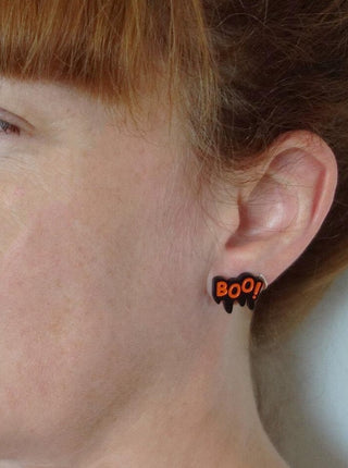 Boucle d'oreille Boo. Parfait idée cadeau femme. Bijoux fait au Québec.