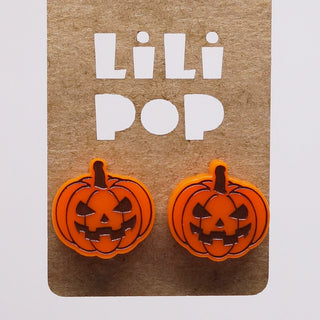 Boucle d'oreille citrouille. Parfait idée cadeau femme. Bijoux fait au Québec.