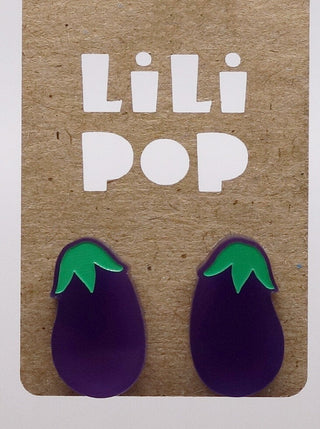 Boucle d'oreille aubergine. Parfait idée cadeau femme. Bijoux fait au Québec.