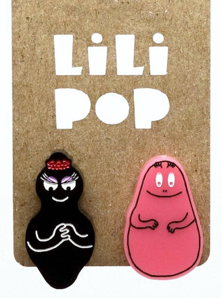 Boucle d'oreille Barbapapa. Parfait idée cadeau femme. Bijoux fait au Québec.