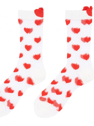 COUCOU SUZETTE Chaussettes Transparentes - Coeur. Parfaite idée de cadeau pour femme.