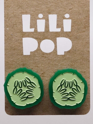 Boucle d'oreille concombre. Parfait idée cadeau femme. Bijoux fait au Québec.