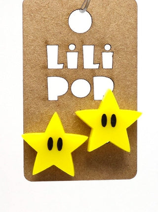 Boucle d'oreille étoile jaune. Parfait idée cadeau femme. Bijoux fait au Québec.