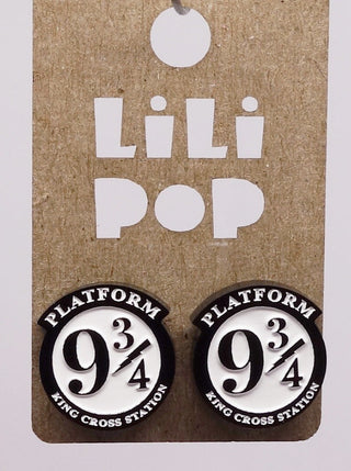 Boucle d'oreille platform 9 3/4 Harry Potter. Parfait idée cadeau femme. Bijoux fait au Québec.