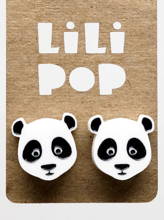 Boucle d'oreille panda. Parfait idée cadeau femme. Bijoux fait au Québec.