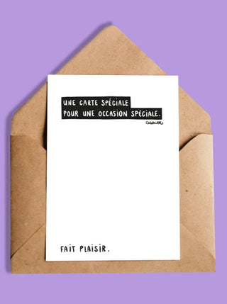OUI MANON Carte - Spéciale pour une occasion spéciale. Fait localement à Montréal.