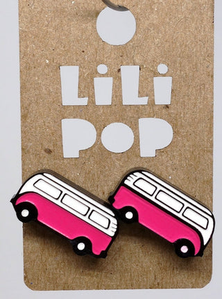 Boucle d'oreille van rose. Parfait idée cadeau femme. Bijoux fait au Québec.