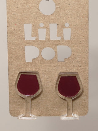 Boucle d'oreille verre de vin rouge. Parfait idée cadeau femme. Bijoux fait au Québec.